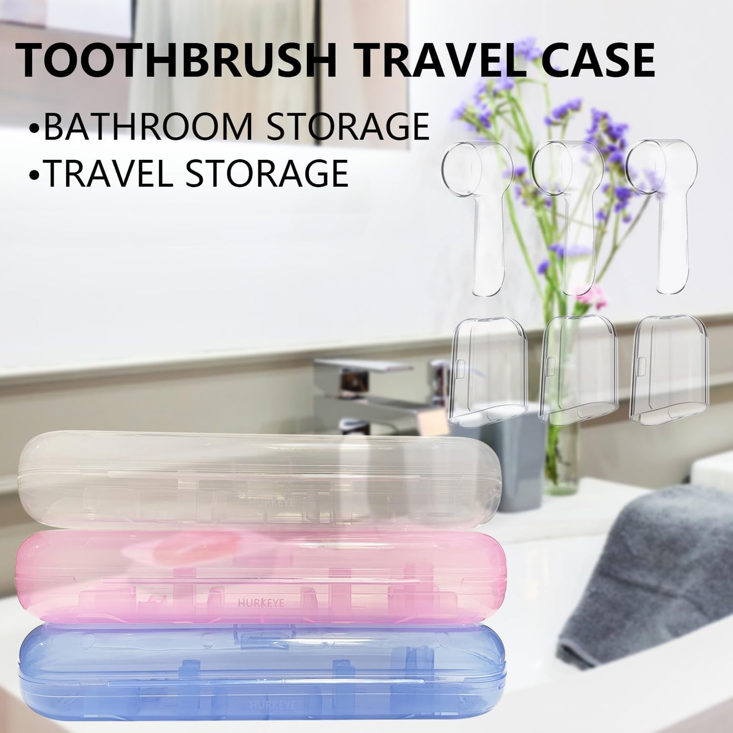 Portable Electric Toothbrush Travel Case with Protective Covers for Oral B Pro Series (Transparent)