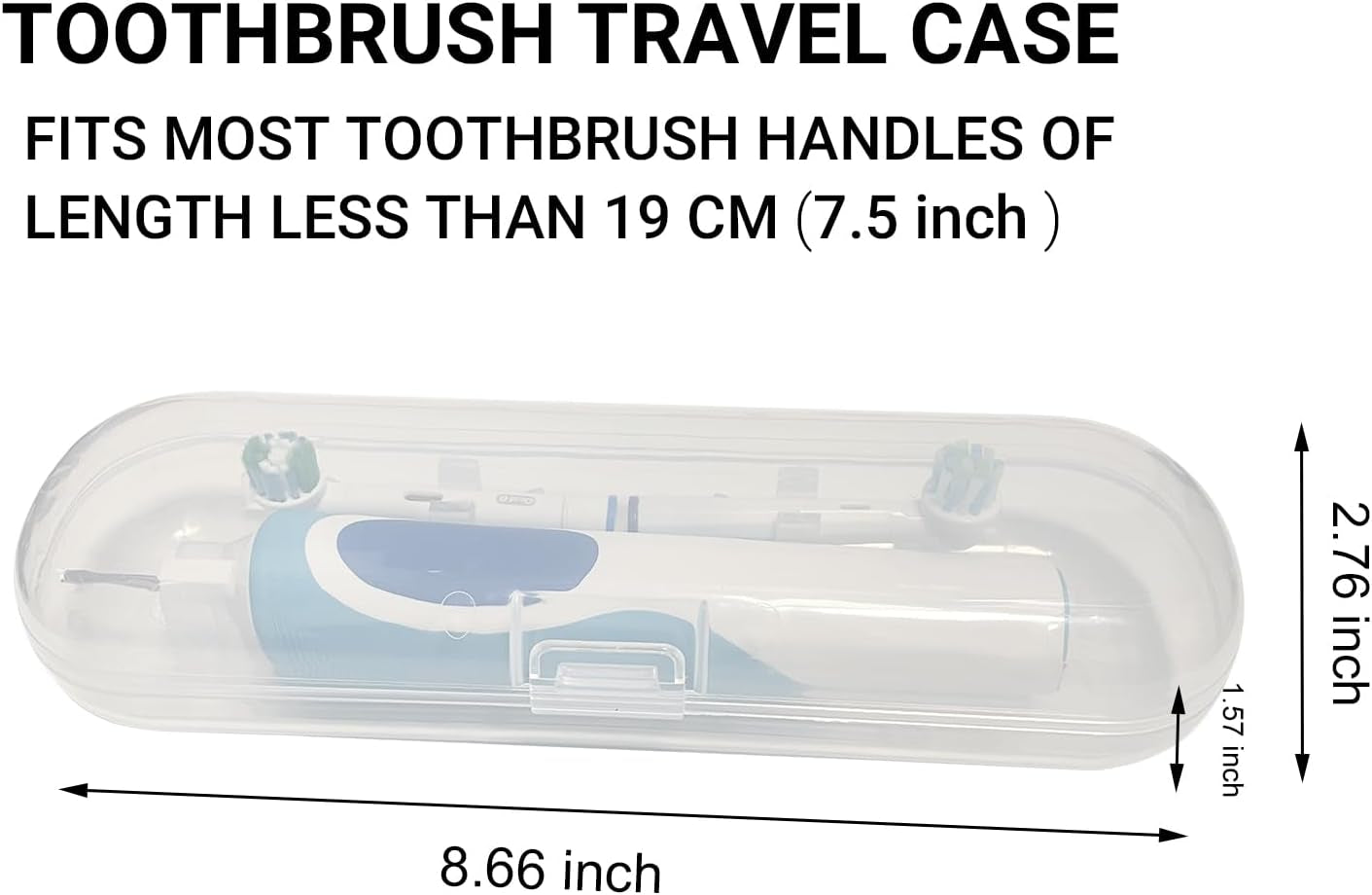 Portable Electric Toothbrush Travel Case with Protective Covers for Oral B Pro Series (Transparent)