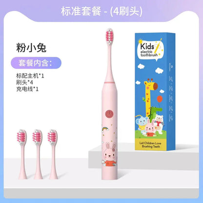 Sonic Electric Toothbrush for Children - USB Rechargeable Cartoon Design