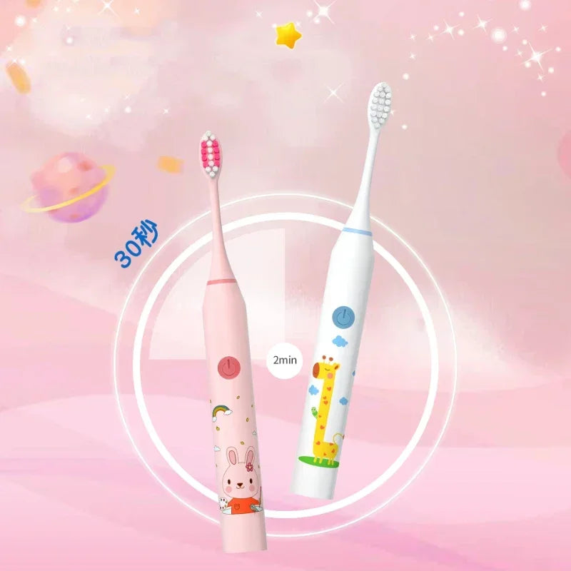 Sonic Electric Toothbrush for Children - USB Rechargeable Cartoon Design