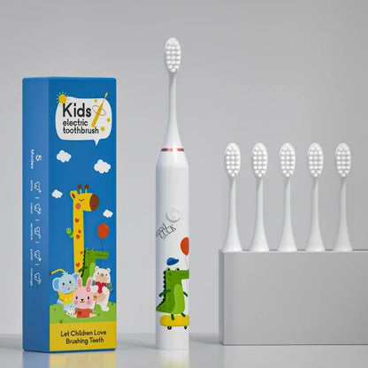 Sonic Electric Toothbrush for Children - USB Rechargeable Cartoon Design