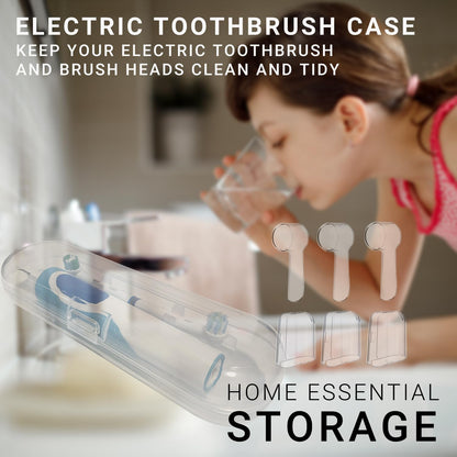 Portable Electric Toothbrush Travel Case with Protective Covers for Oral B Pro Series (Transparent)